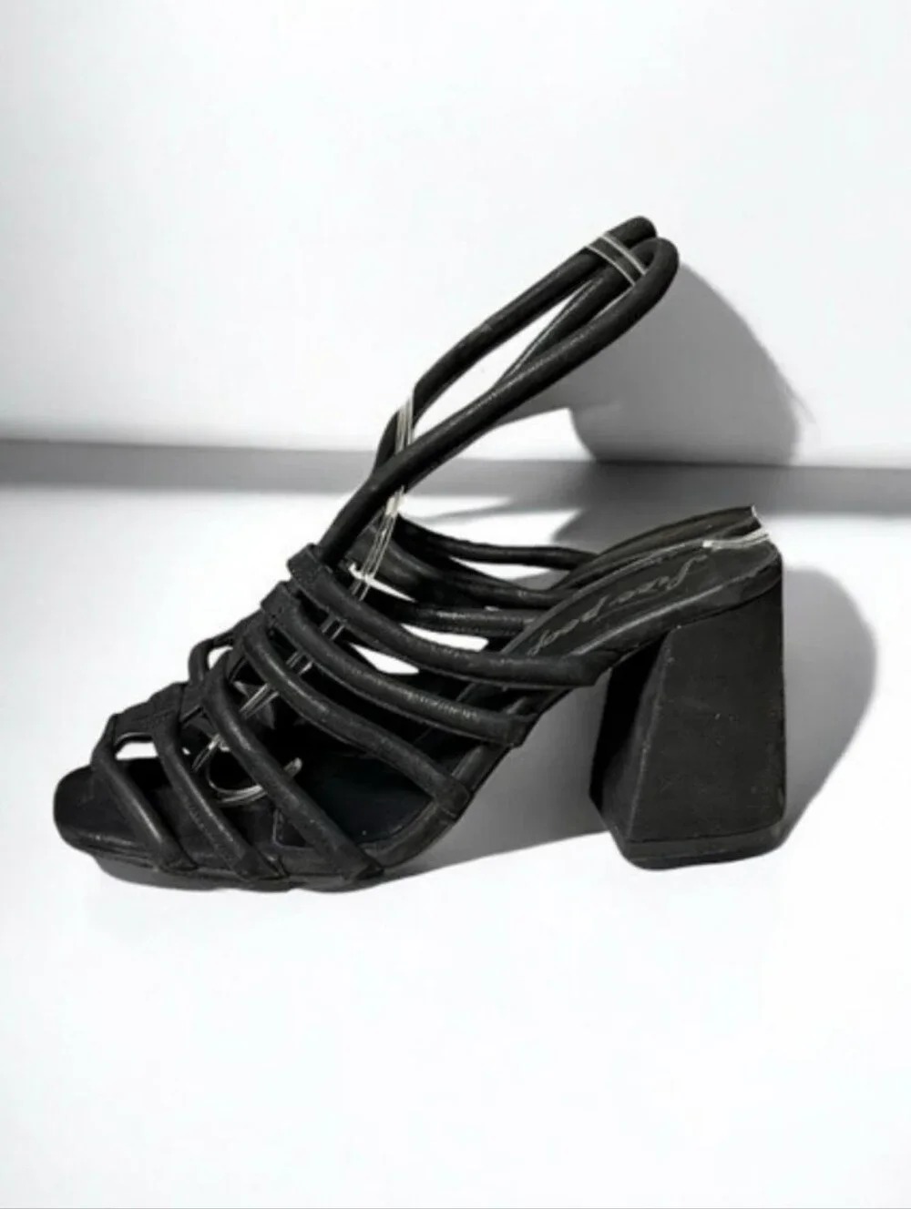 Free People Collette Cinched Heel Sandals Black Size 40